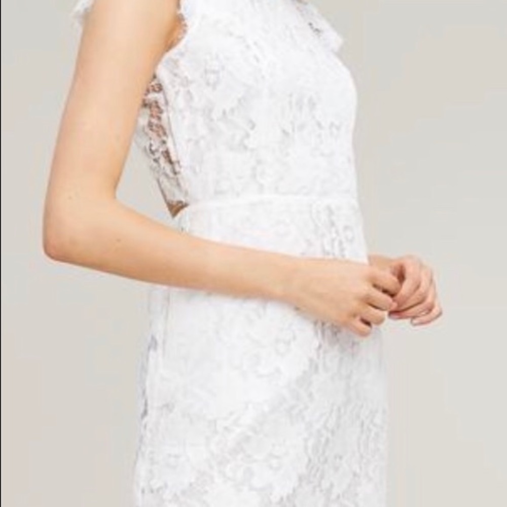 Mini backless White Lace Dress